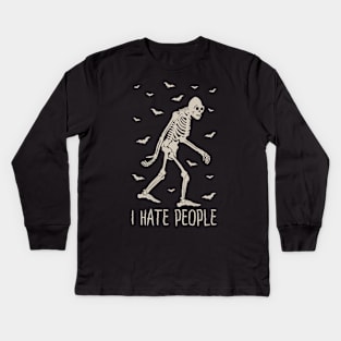 Bigfoot I Hate People Kids Long Sleeve T-Shirt